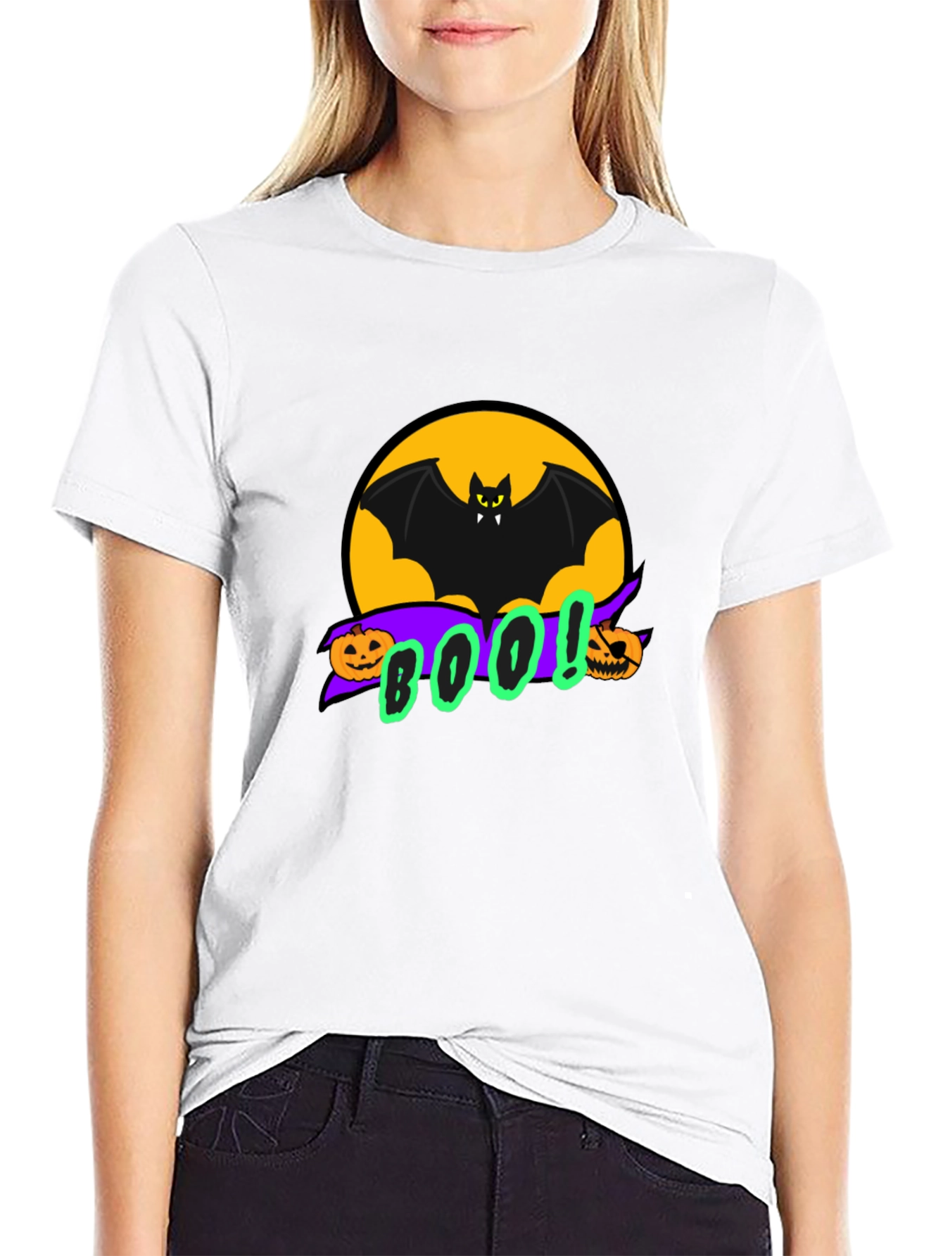 Halloween Bat BOO! Graphic Tee - Spooky Season Apparel