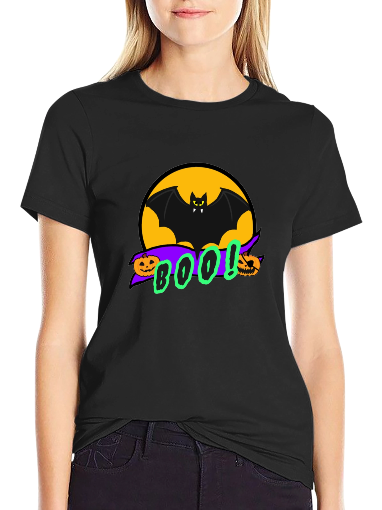 Halloween Bat BOO! Graphic Tee - Spooky Season Apparel