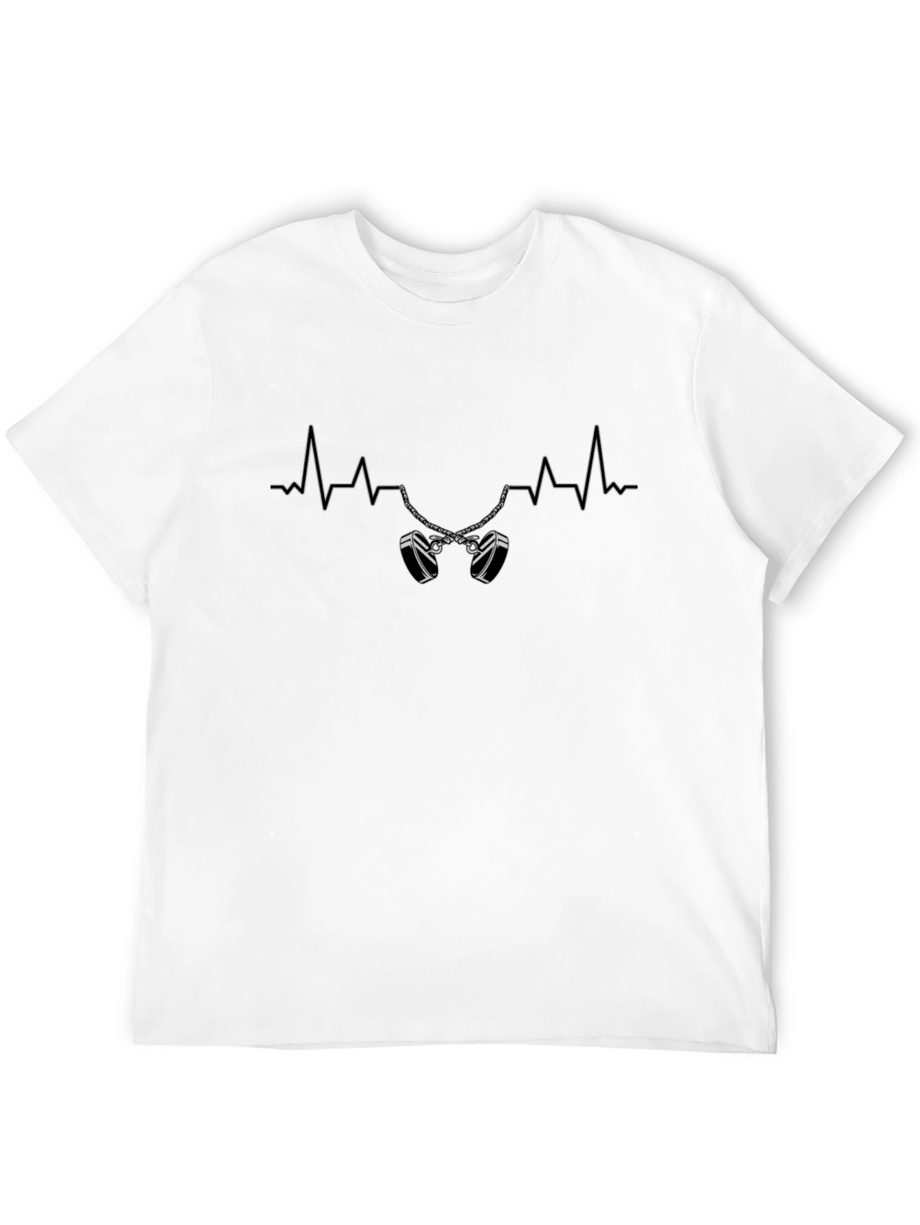 Heartbeat Handcuffs Graphic Tee - Black Cotton Shirt