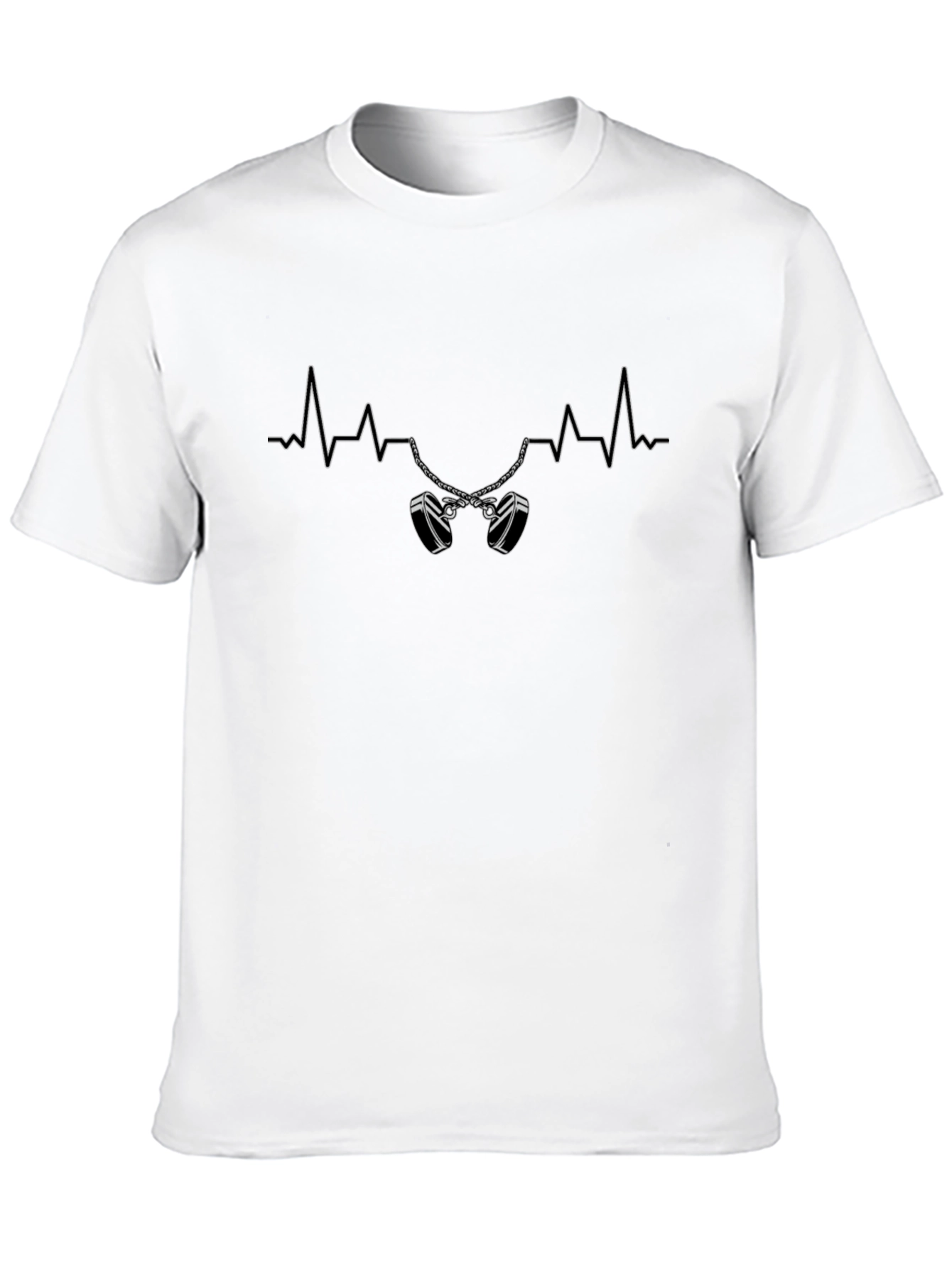 Heartbeat Handcuffs Graphic Tee - Black Cotton Shirt