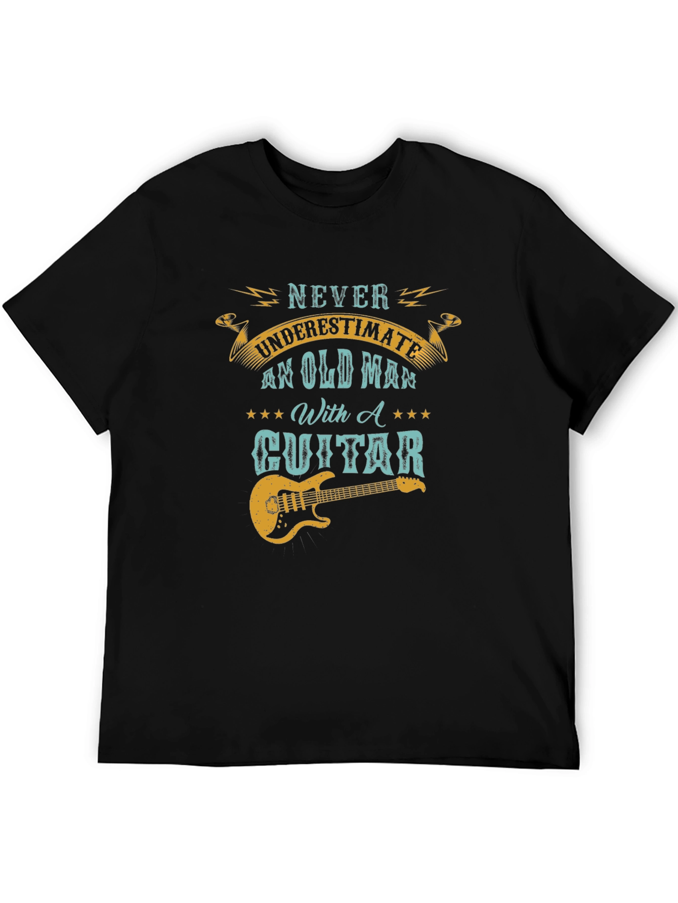 Never Underestimate Old Man With Guitar T-Shirt