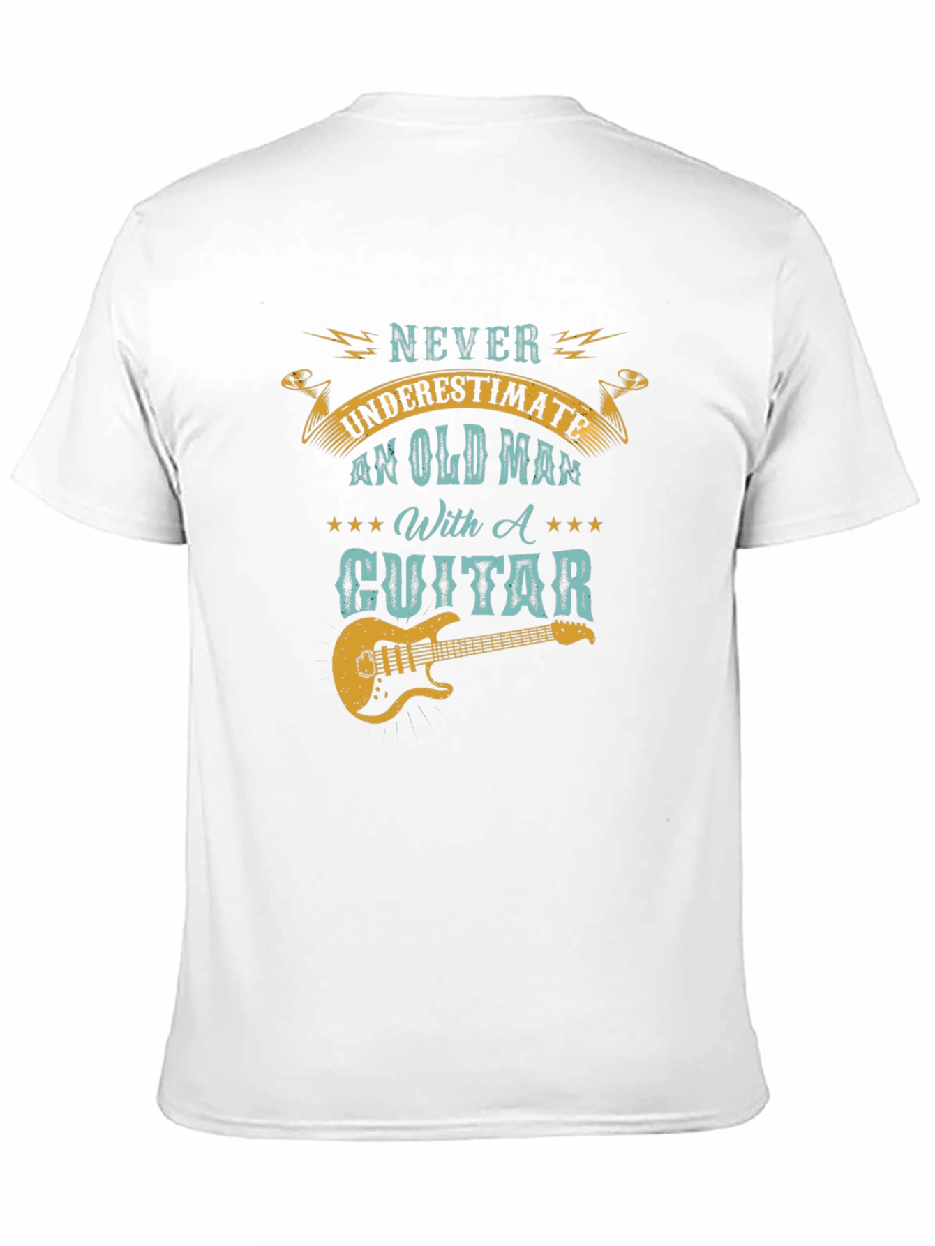 Never Underestimate Old Man With Guitar T-Shirt