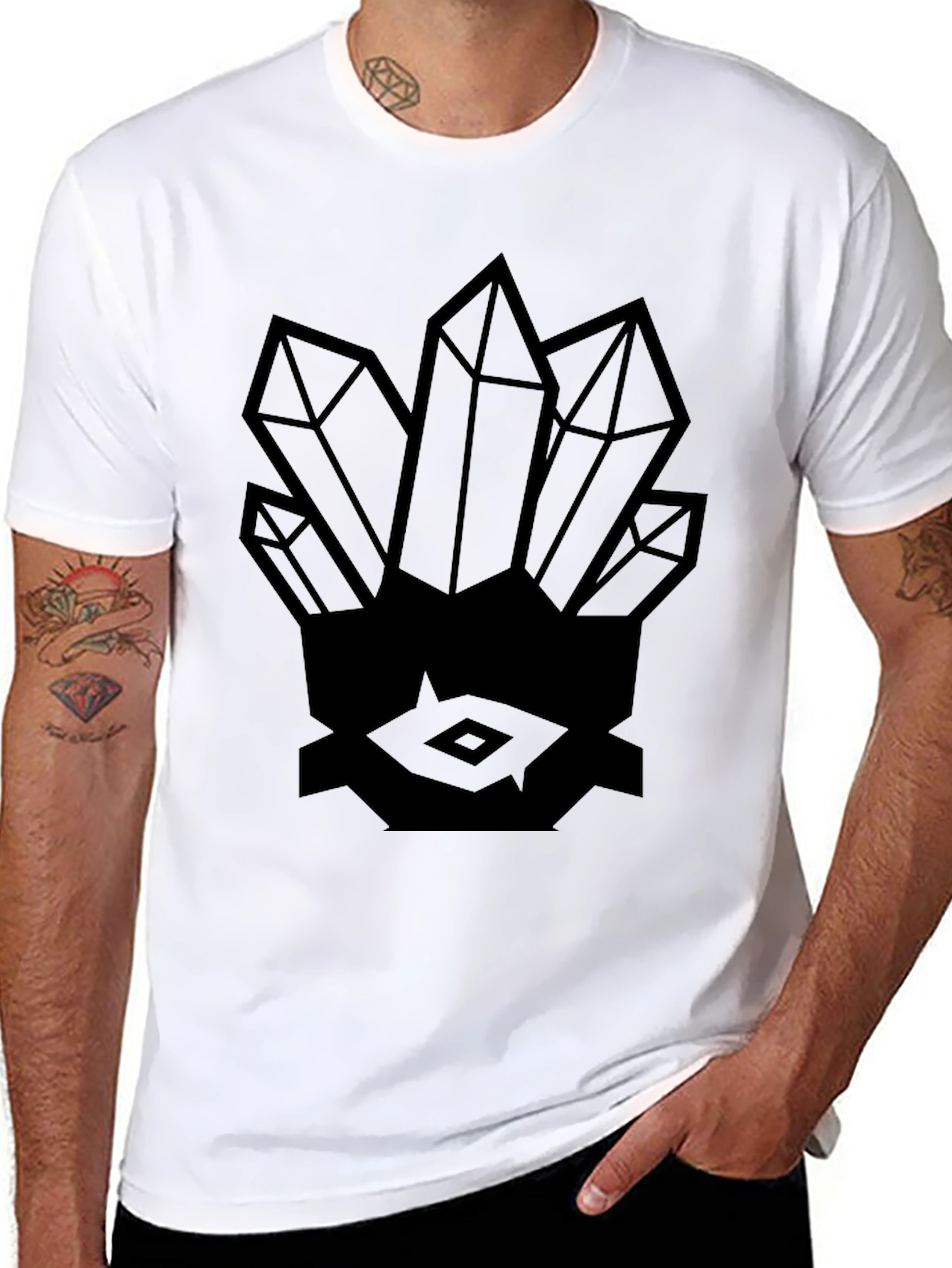 Crystals Graphic Black T-Shirt