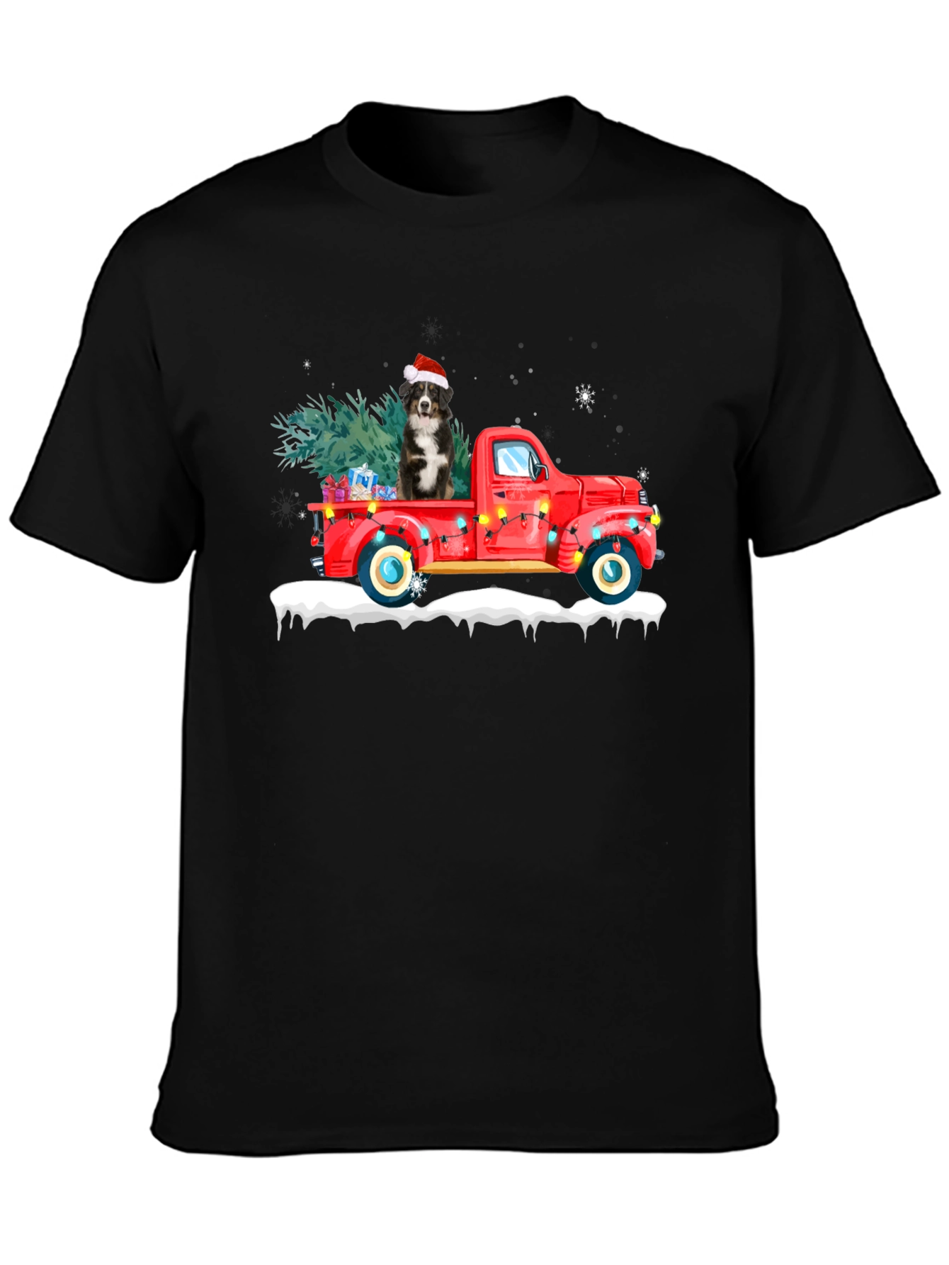Christmas Dog in Truck Graphic Tee