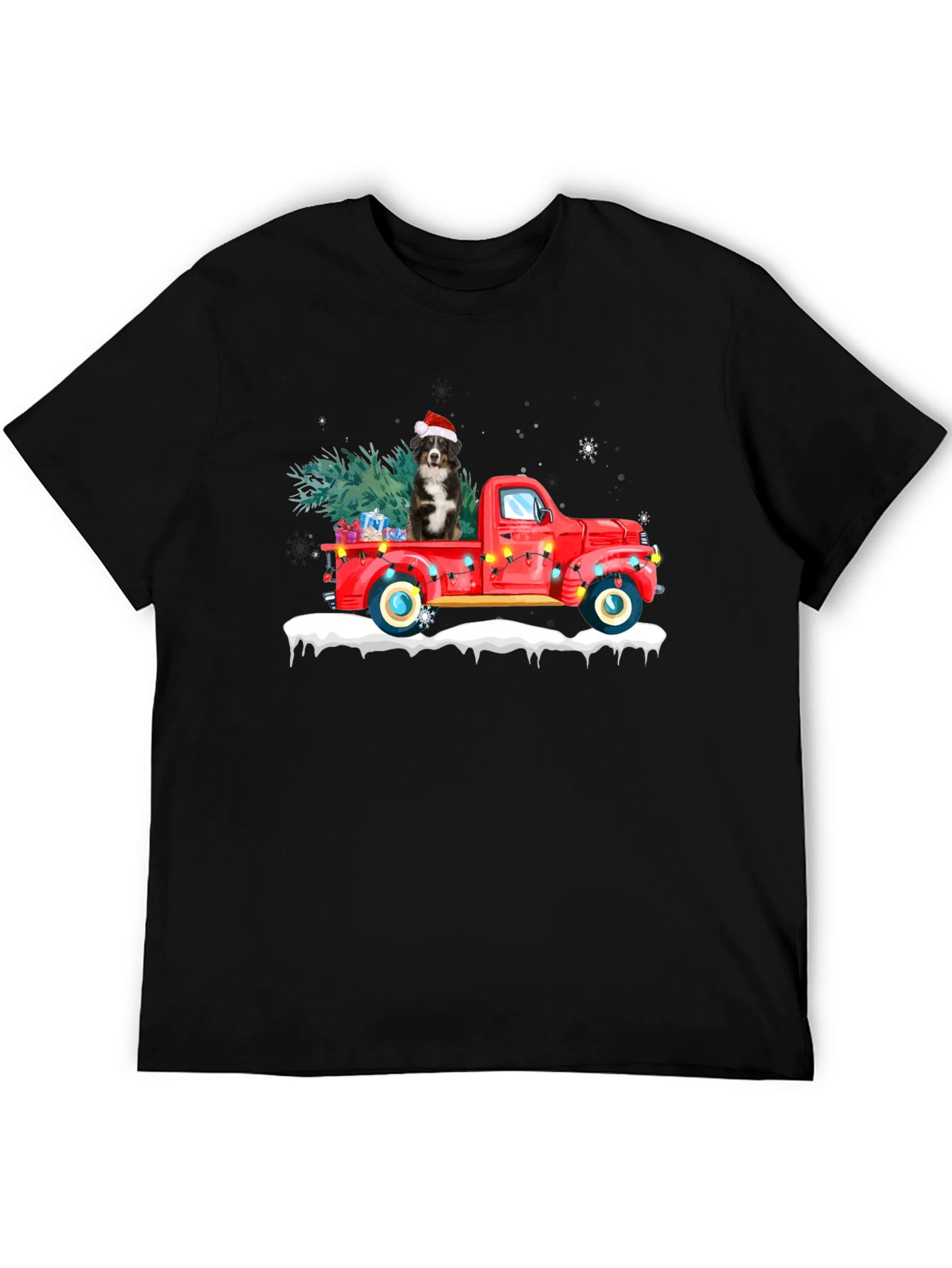 Christmas Dog in Truck Graphic Tee