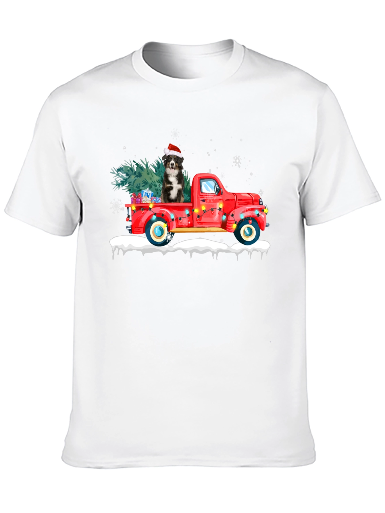 Christmas Dog in Truck Graphic Tee