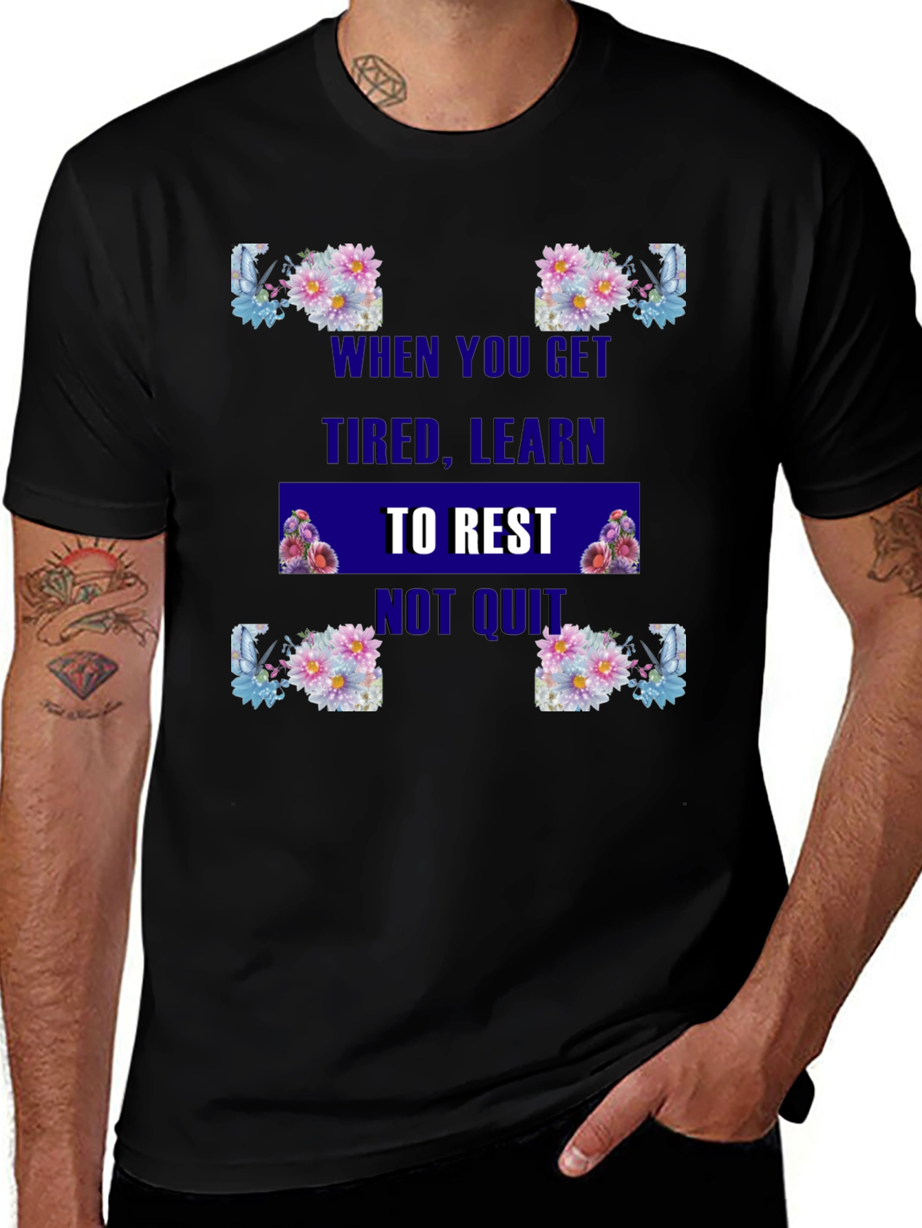 Floral Rest Not Quit Graphic Tee