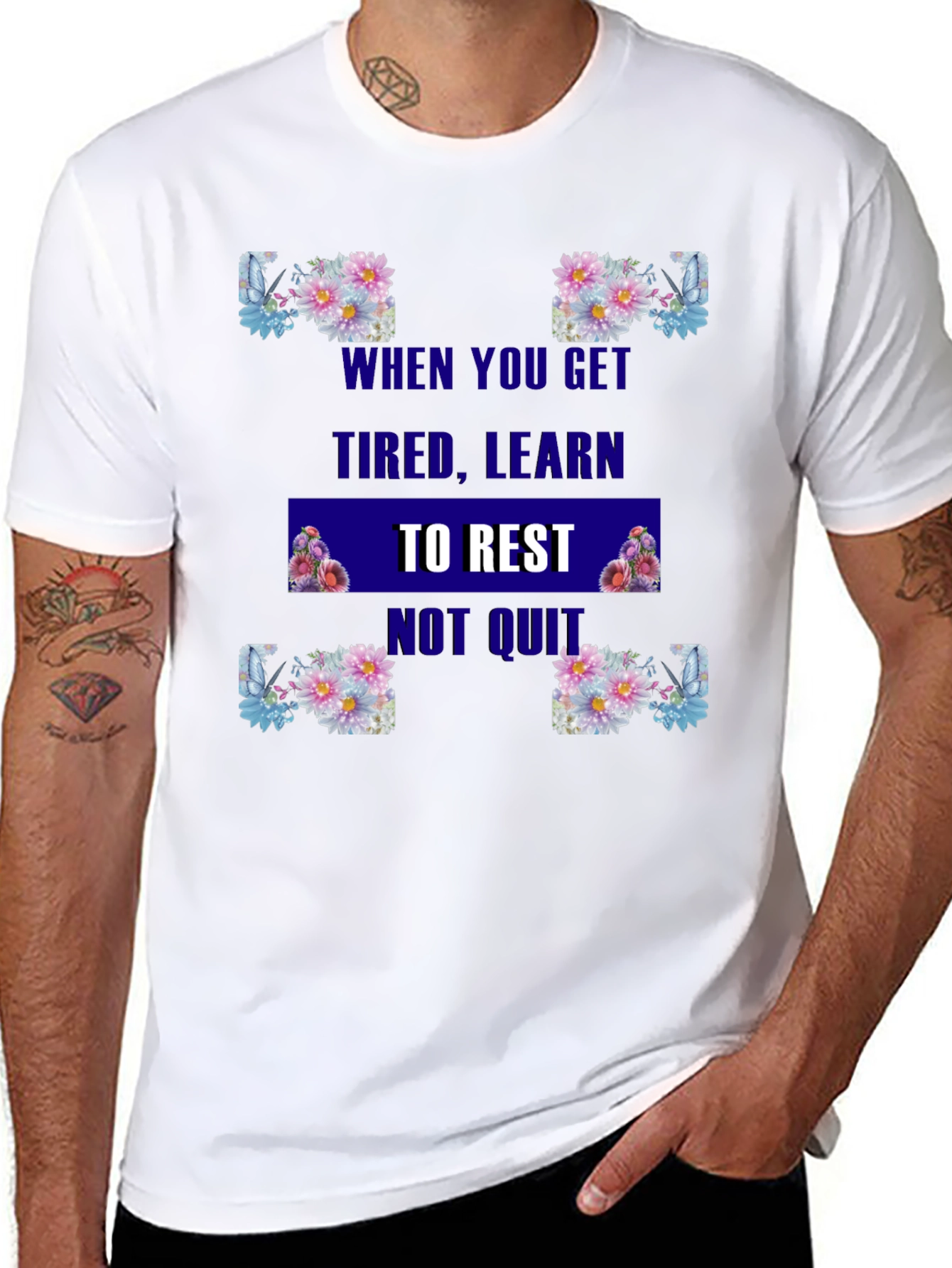 Floral Rest Not Quit Graphic Tee