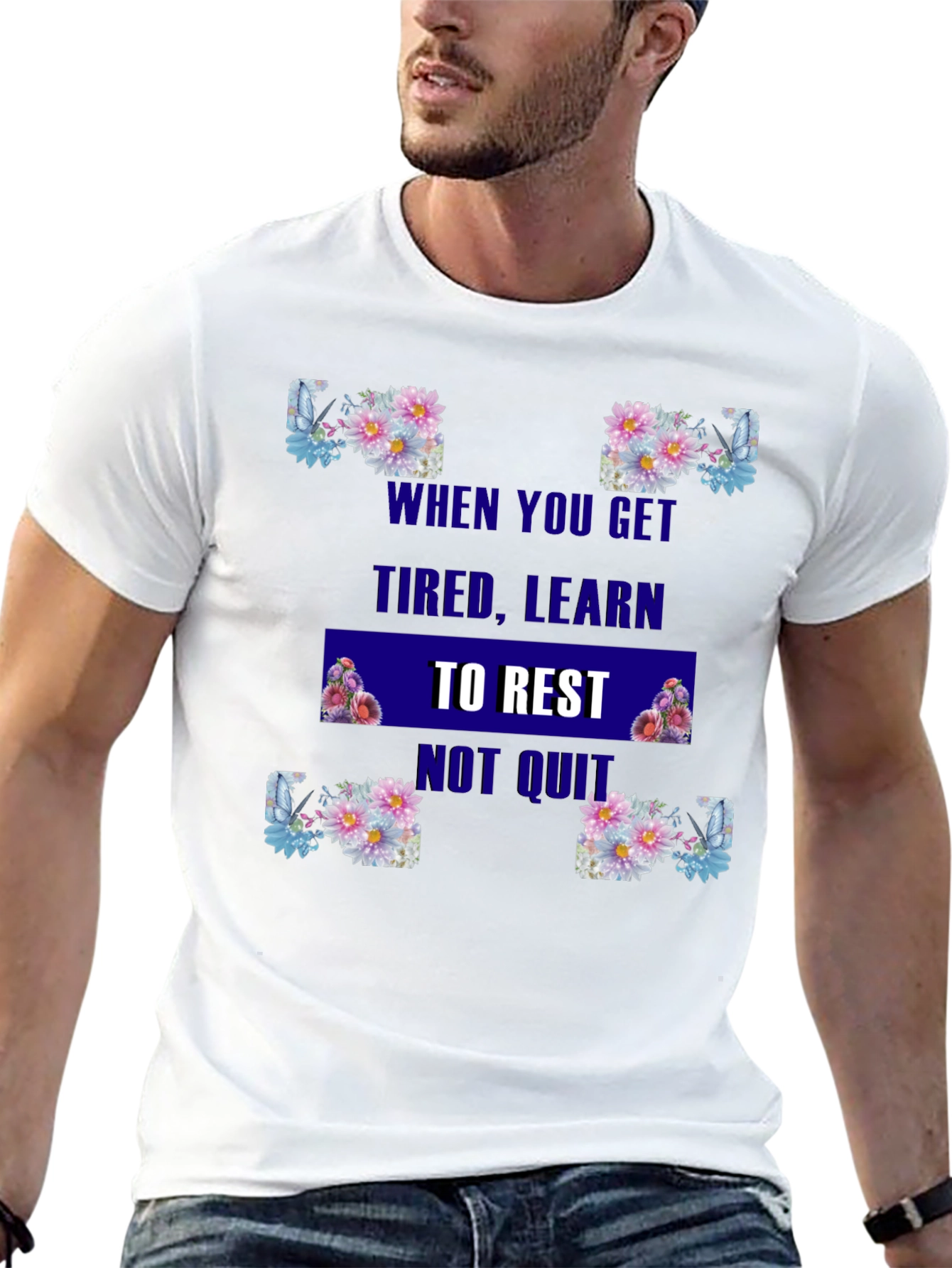 Floral Rest Not Quit Graphic Tee