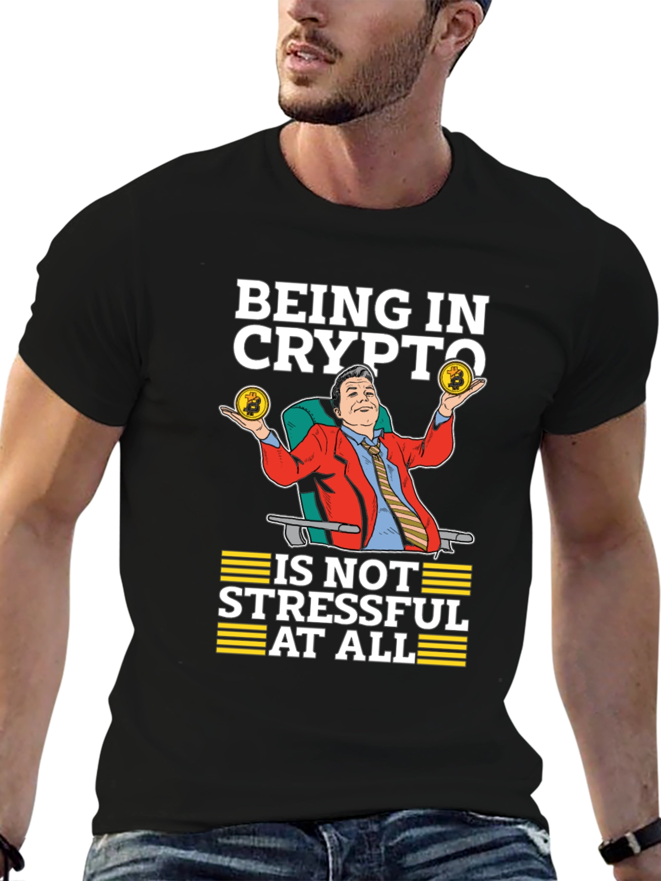 Crypto Investor T-Shirt - Stress-Free Bitcoin Style
