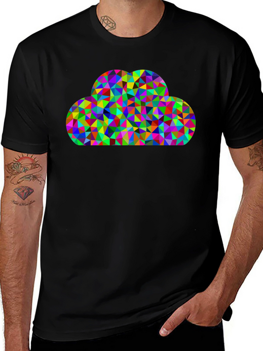 Colorful Cloud Graphic Tee - Black
