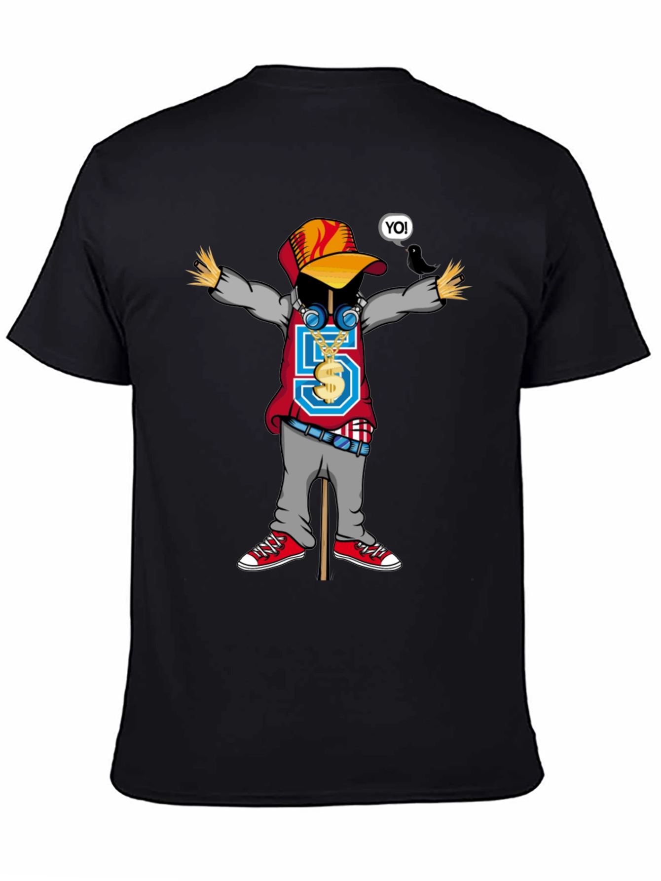 Cool Cartoon Scarecrow Graphic T-Shirt