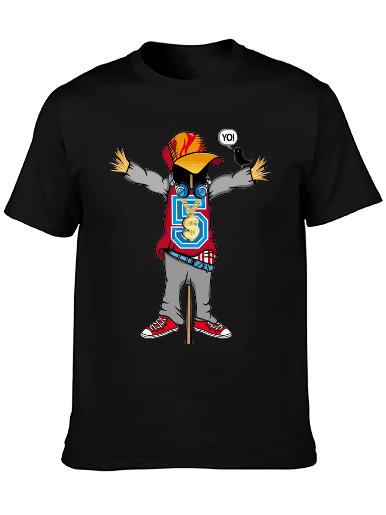 Cool Cartoon Scarecrow Graphic T-Shirt