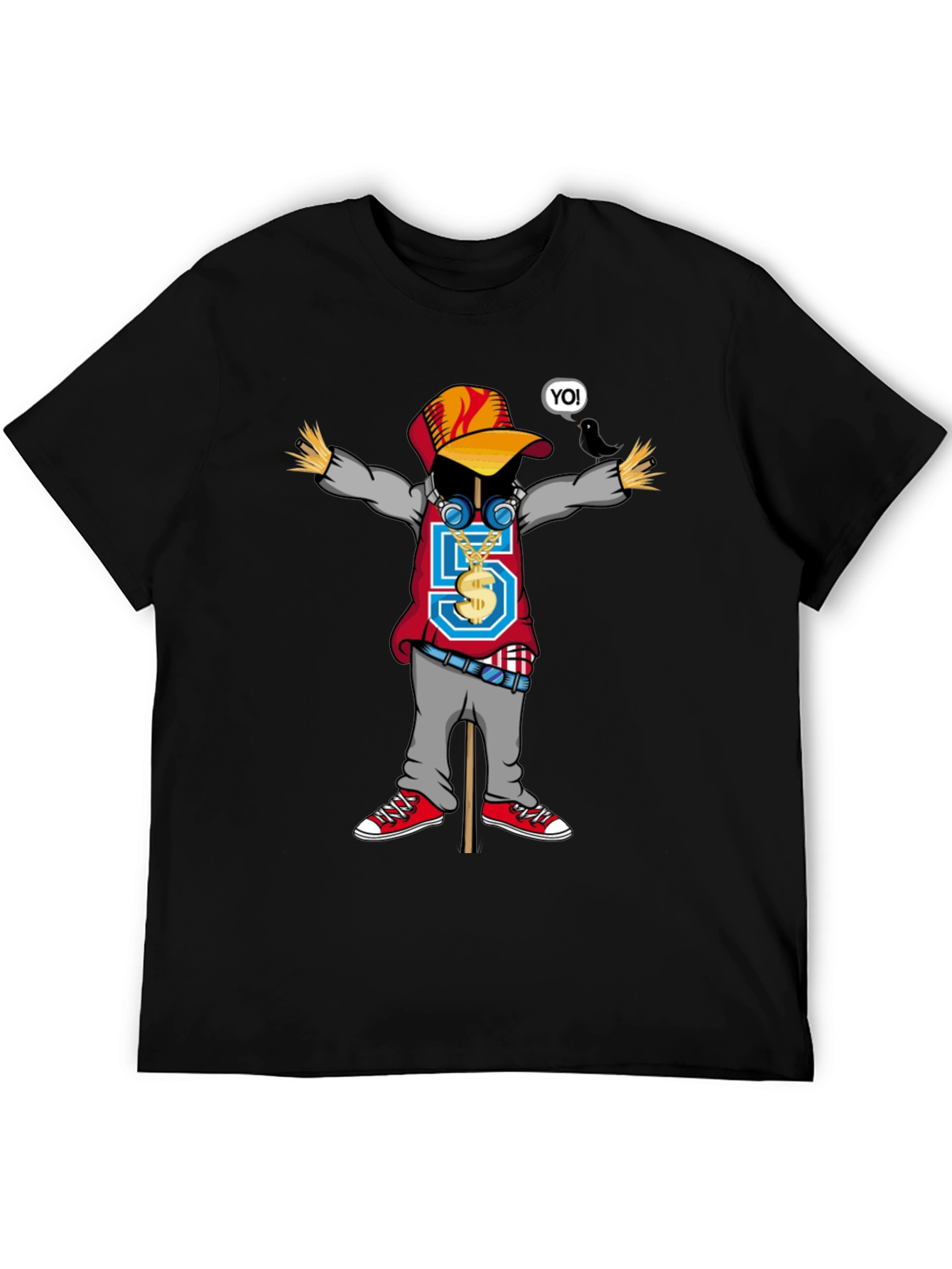 Cool Cartoon Scarecrow Graphic T-Shirt