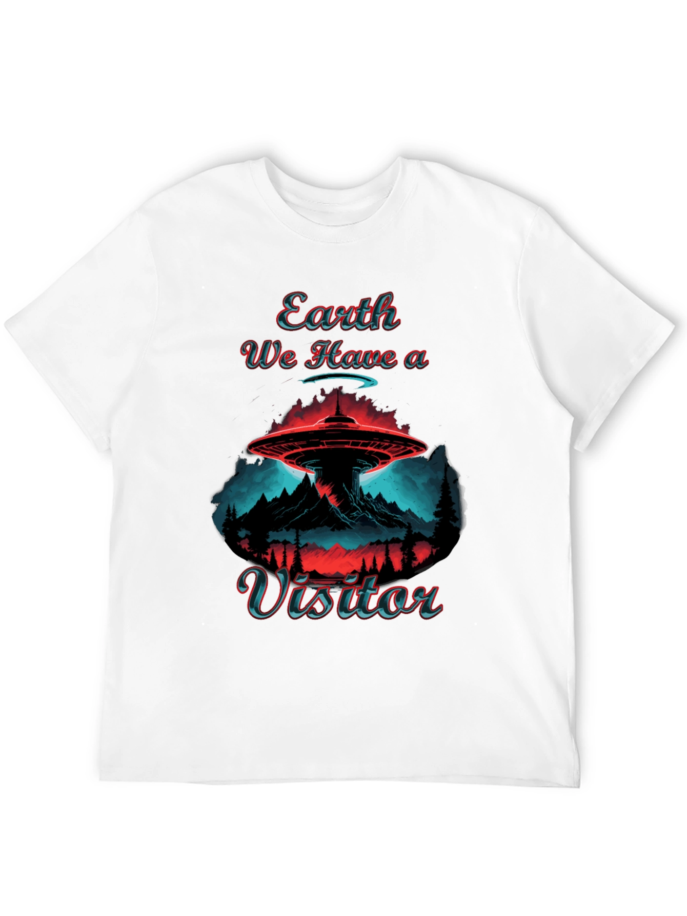 Earth Visitor Graphic Tee - UFO Abduction Design