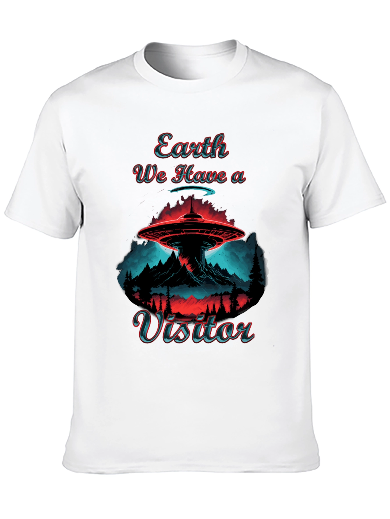 Earth Visitor Graphic Tee - UFO Abduction Design