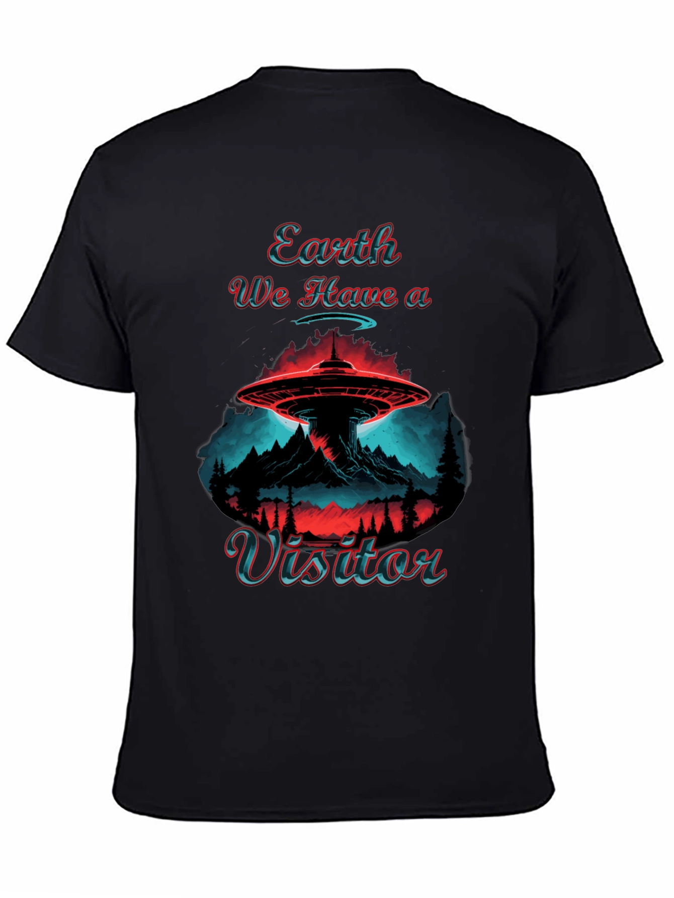 Earth Visitor Graphic Tee - UFO Abduction Design