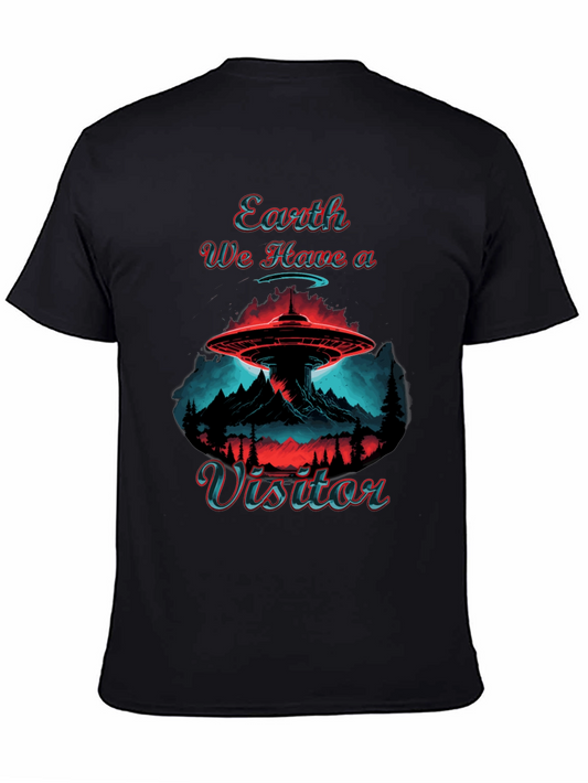 Earth Visitor Graphic Tee - UFO Abduction Design