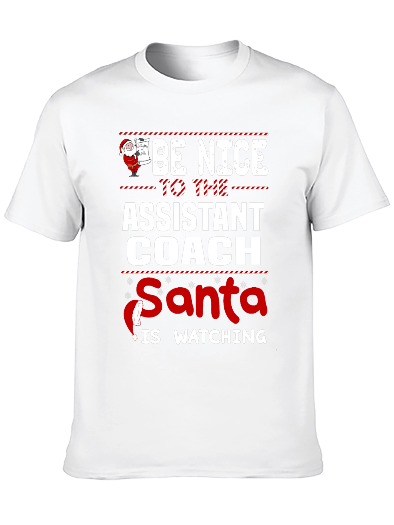 Assistant Coach Santa Watching Christmas T-Shirt