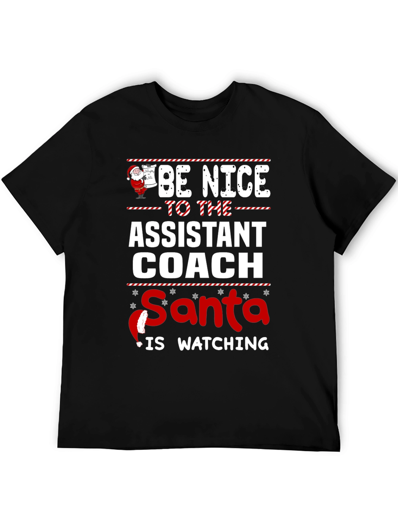 Assistant Coach Santa Watching Christmas T-Shirt