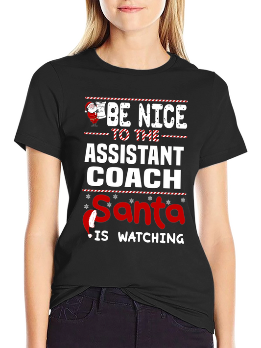 Assistant Coach Santa Watching Christmas T-Shirt