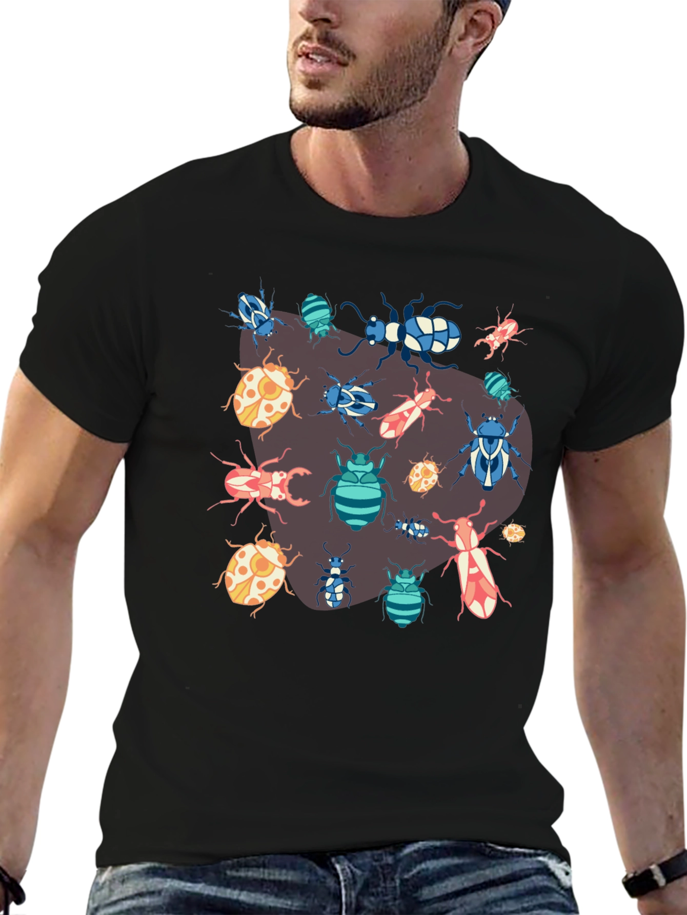 Bug Print T-Shirt - Unique Insect Design