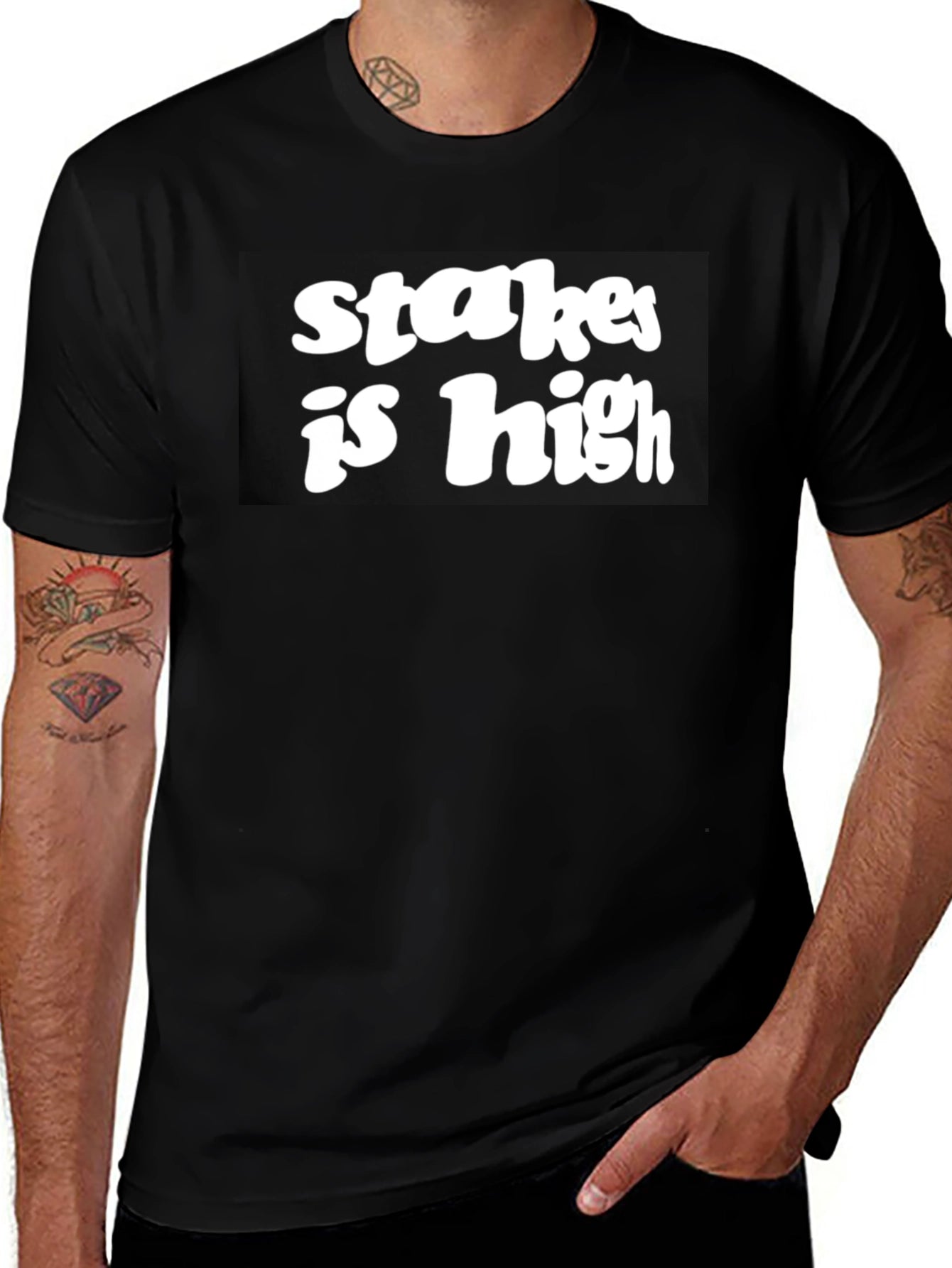 Stakes Is High Black Graphic Tee
