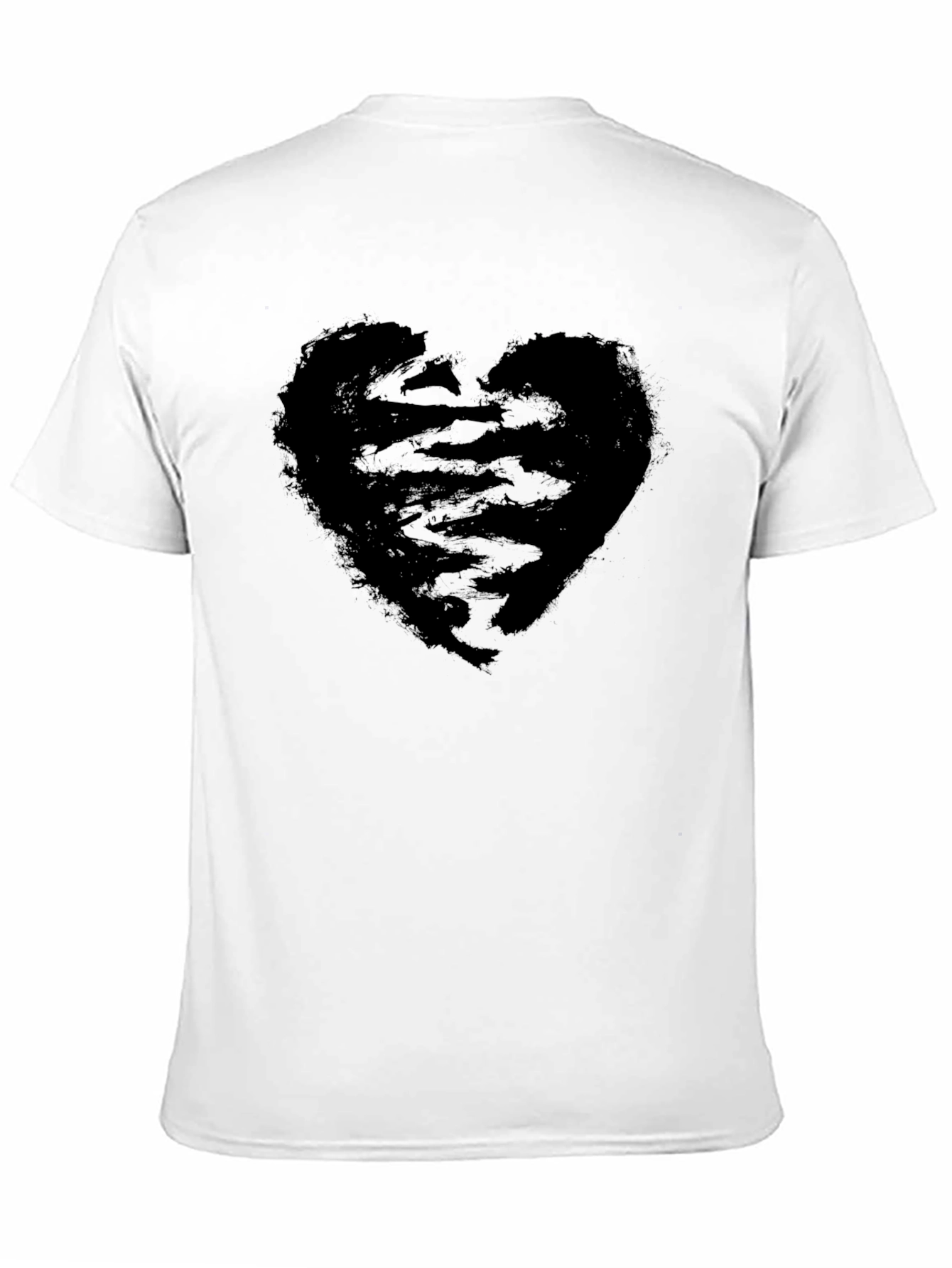 Heart Graphic Tee - Black Casual Cotton Shirt