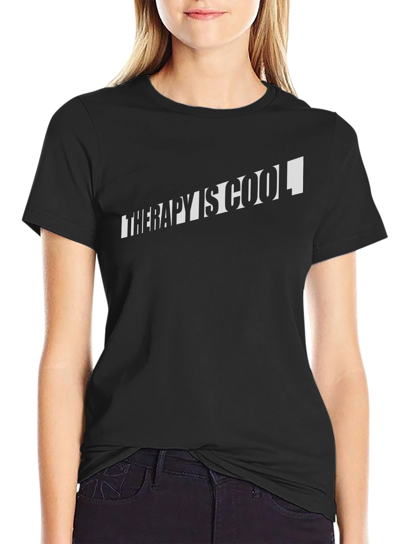 Therapy is Cool Black T-Shirt