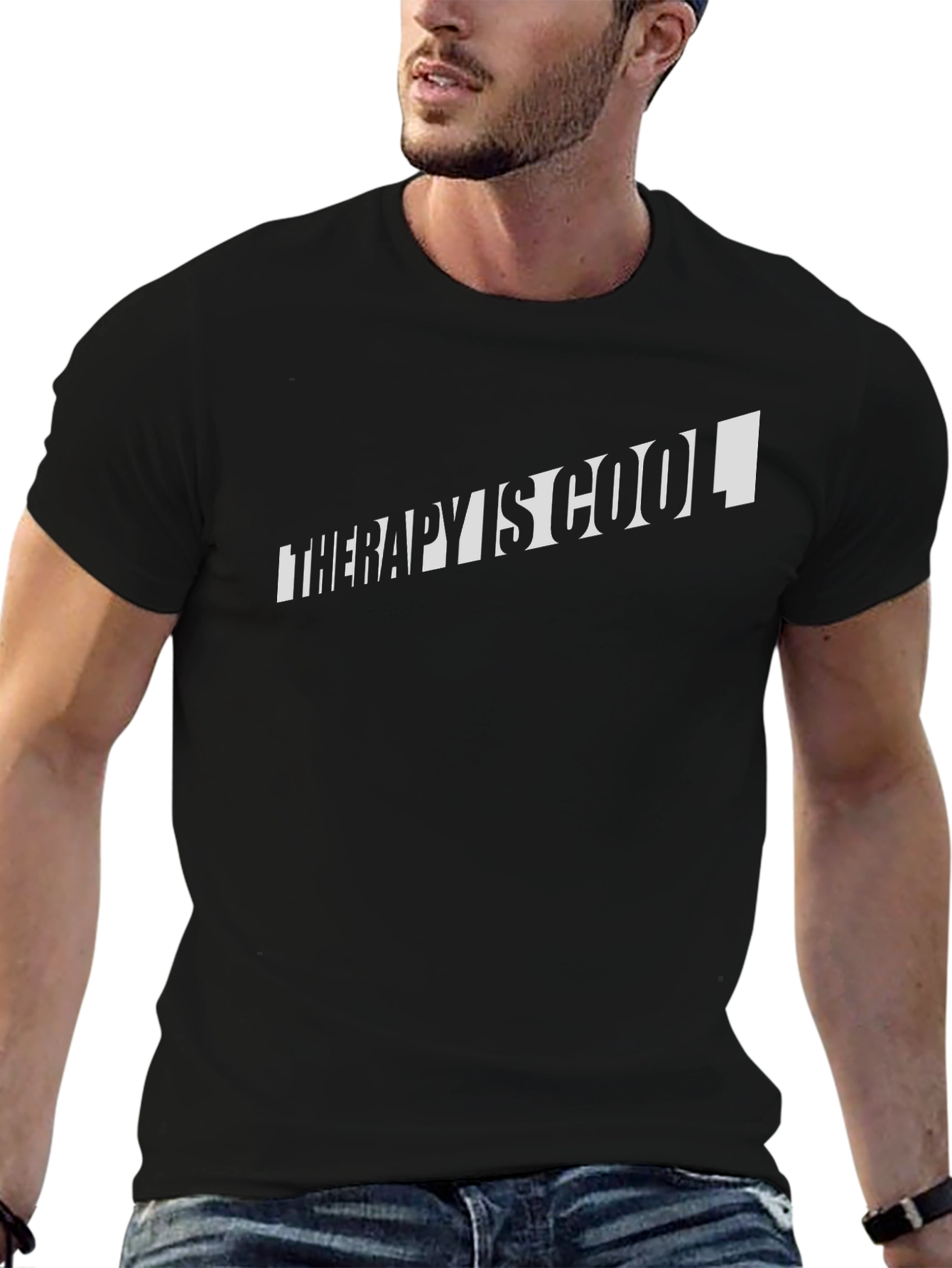 Therapy is Cool Black T-Shirt