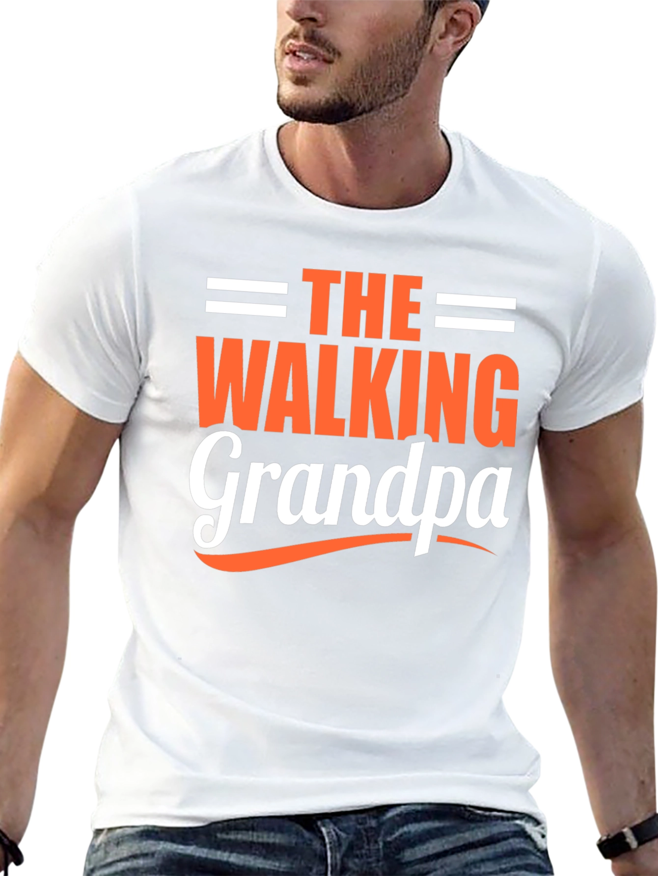 The Walking Grandpa Funny Graphic T-Shirt