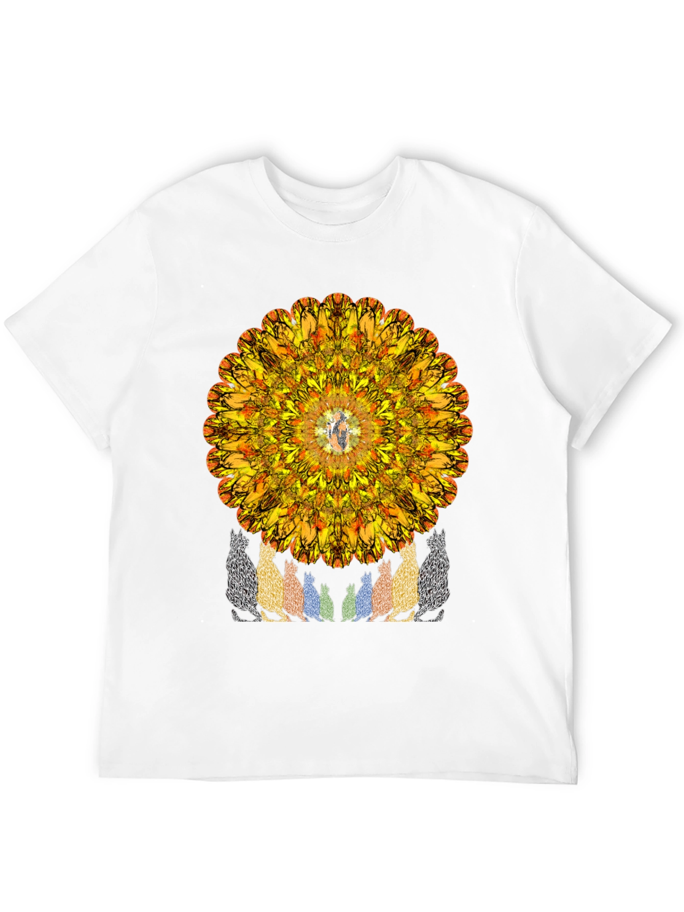 Mandala Cat Lover T-Shirt - Artistic Graphic Tee