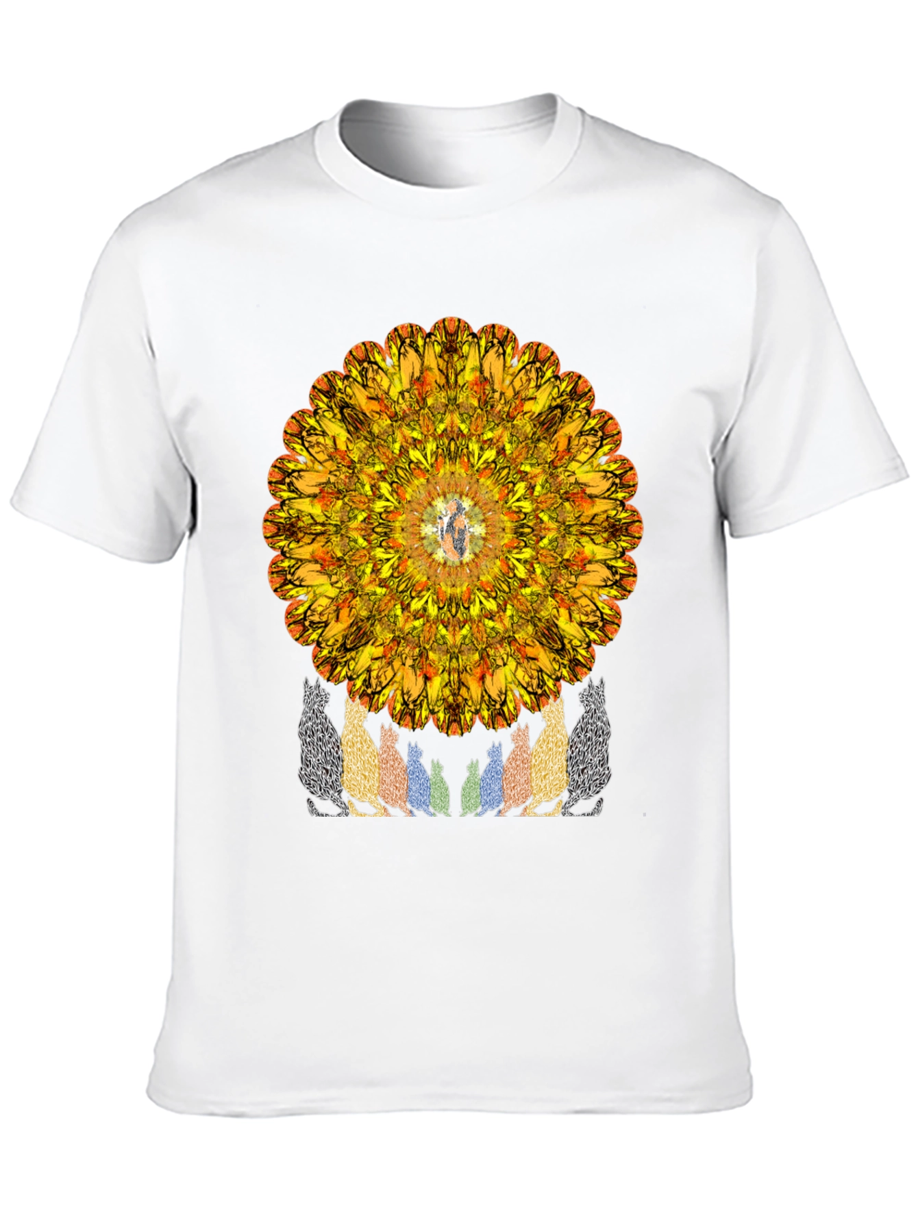 Mandala Cat Lover T-Shirt - Artistic Graphic Tee