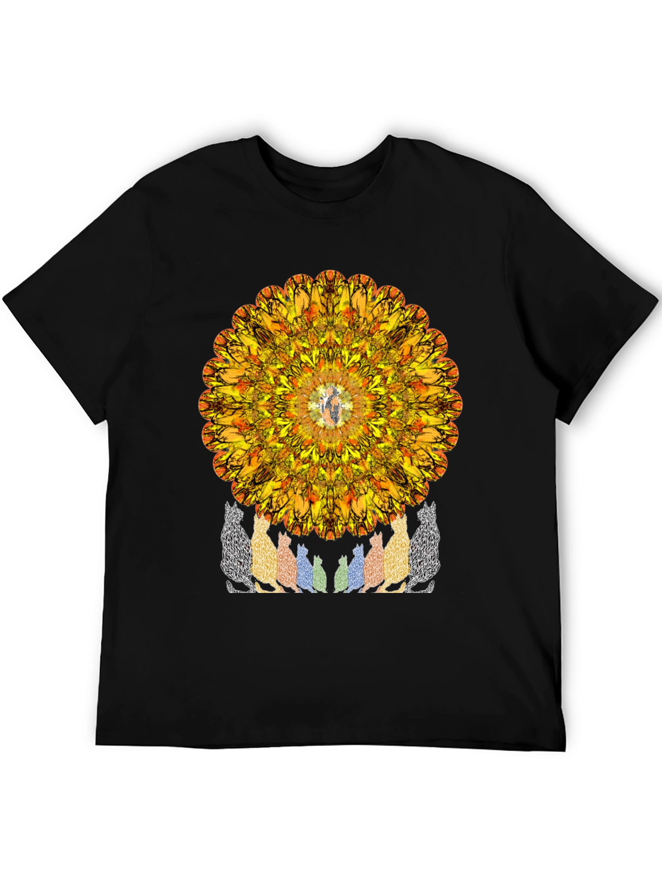 Mandala Cat Lover T-Shirt - Artistic Graphic Tee