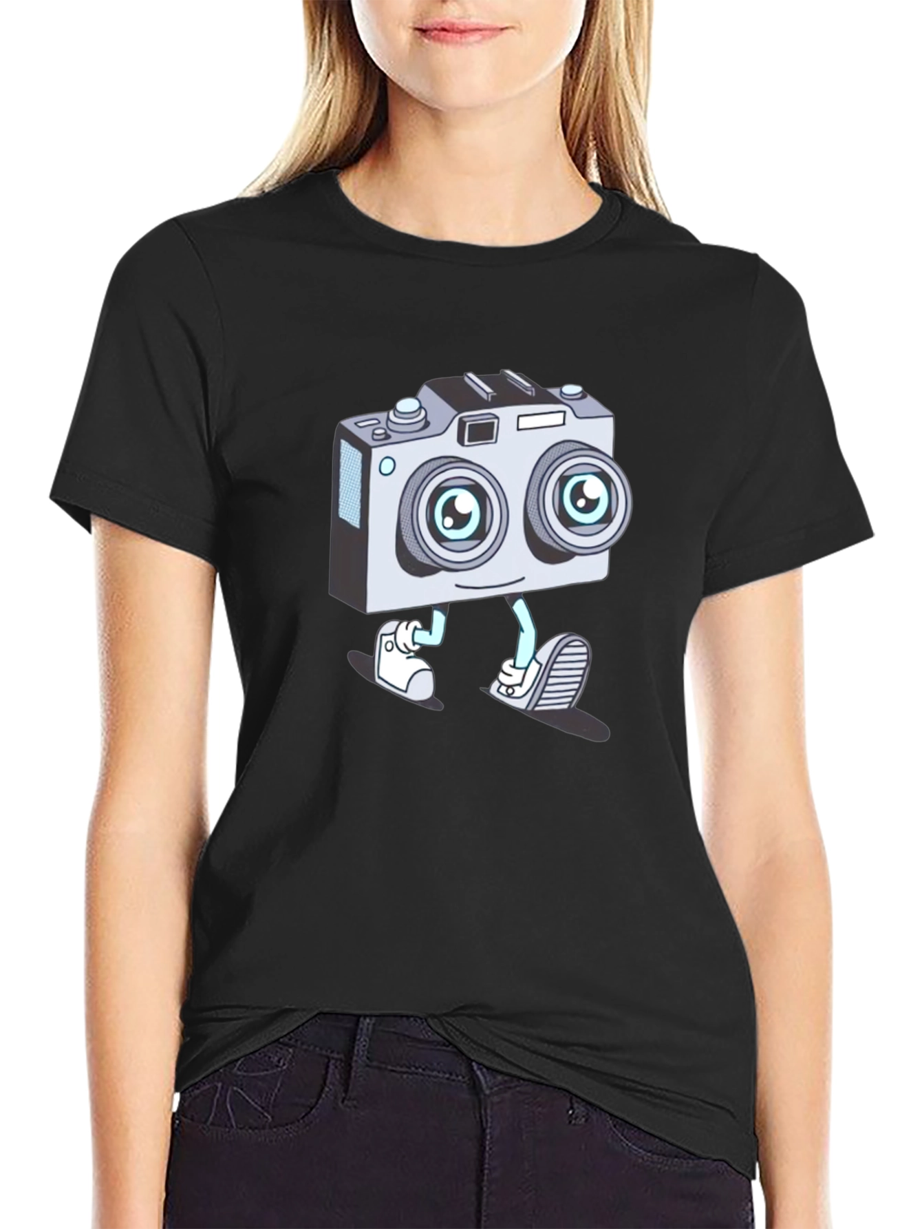 Cartoon Camera Character T-Shirt