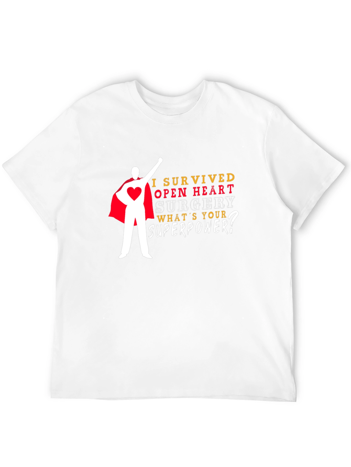Open Heart Surgery Survivor Superhero T-Shirt