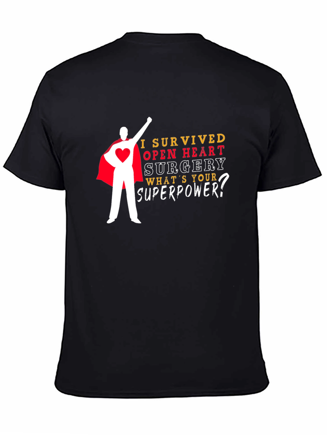 Open Heart Surgery Survivor Superhero T-Shirt