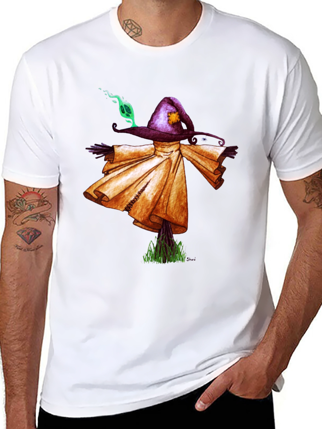 Scarecrow Graphic Tee - Unique Spooky Shirt