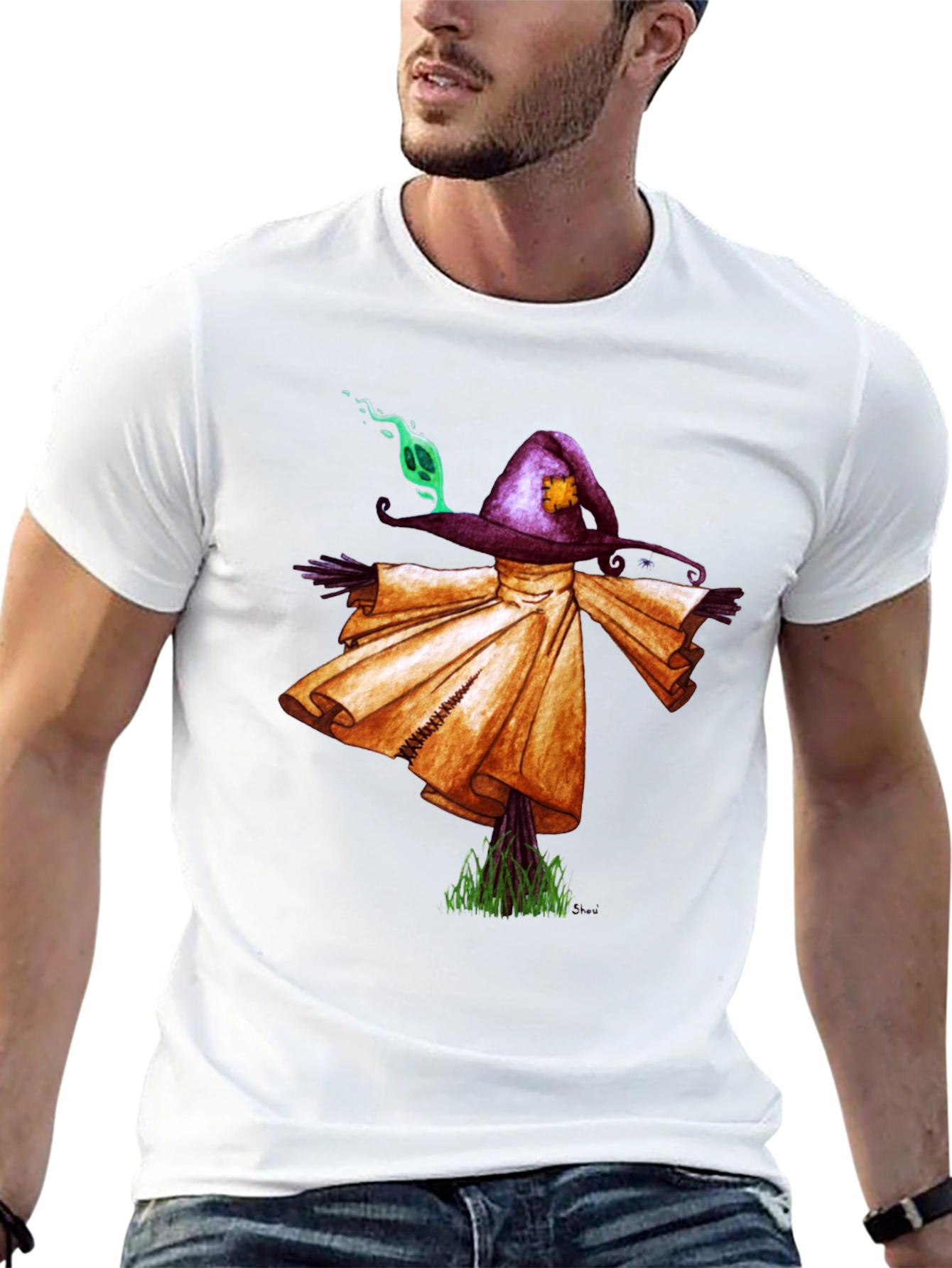 Scarecrow Graphic Tee - Unique Spooky Shirt