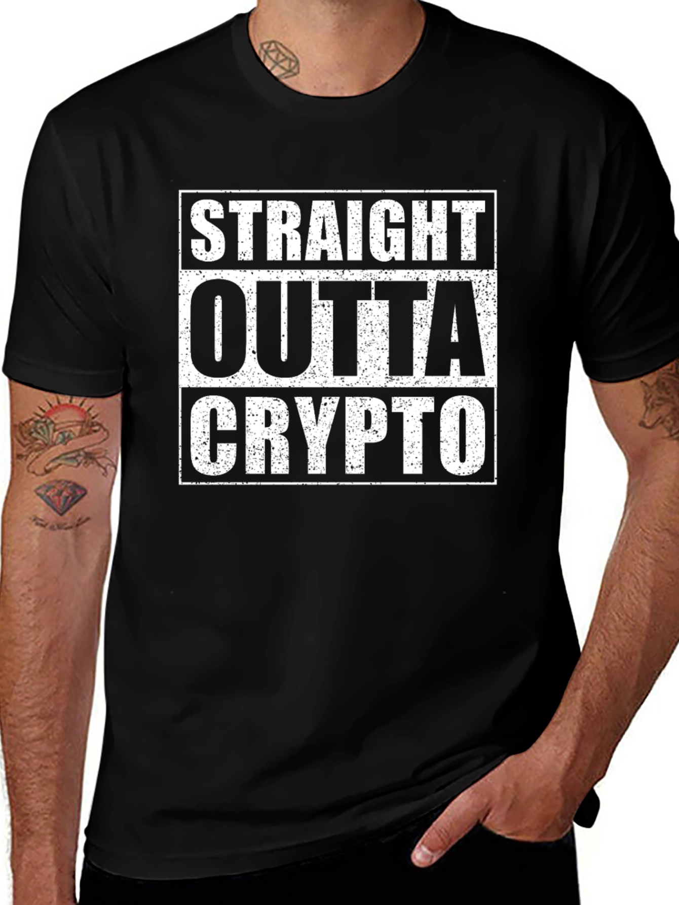 Straight Outta Crypto Graphic Tee - Black T-Shirt
