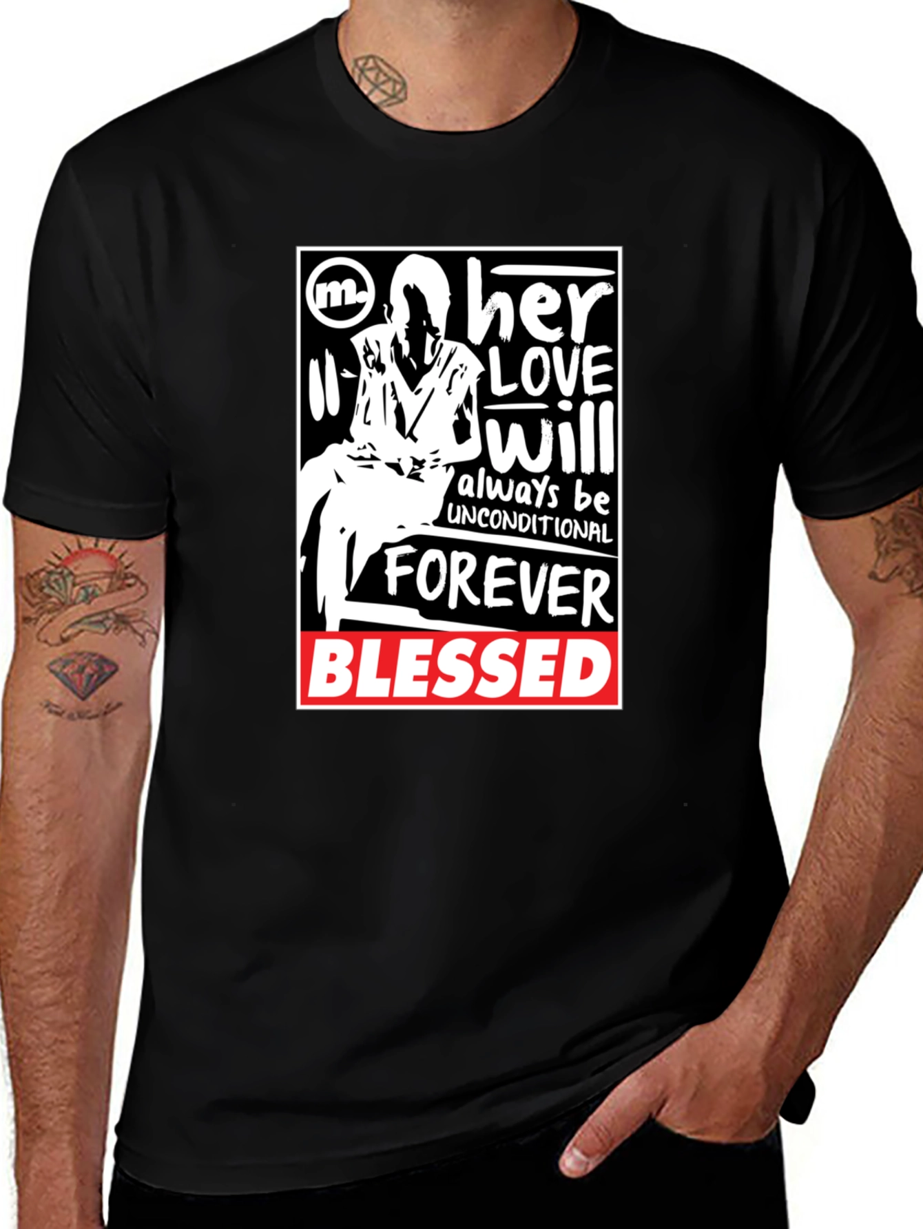 Her Love Unconditional Black Graphic T-Shirt
