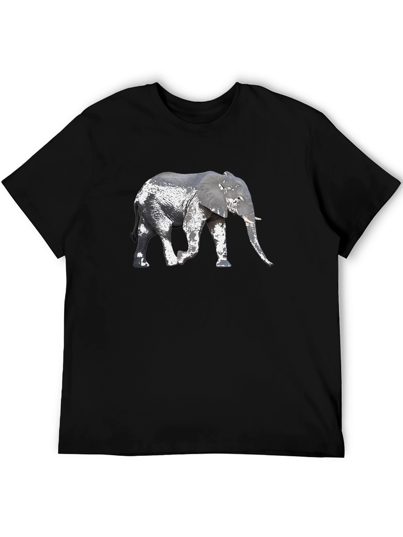 Elephant Graphic Tee - Black Short Sleeve Shirt