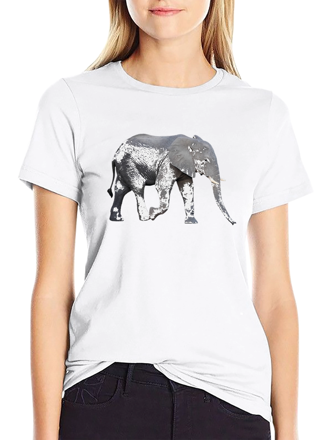 Elephant Graphic Tee - Black Short Sleeve Shirt