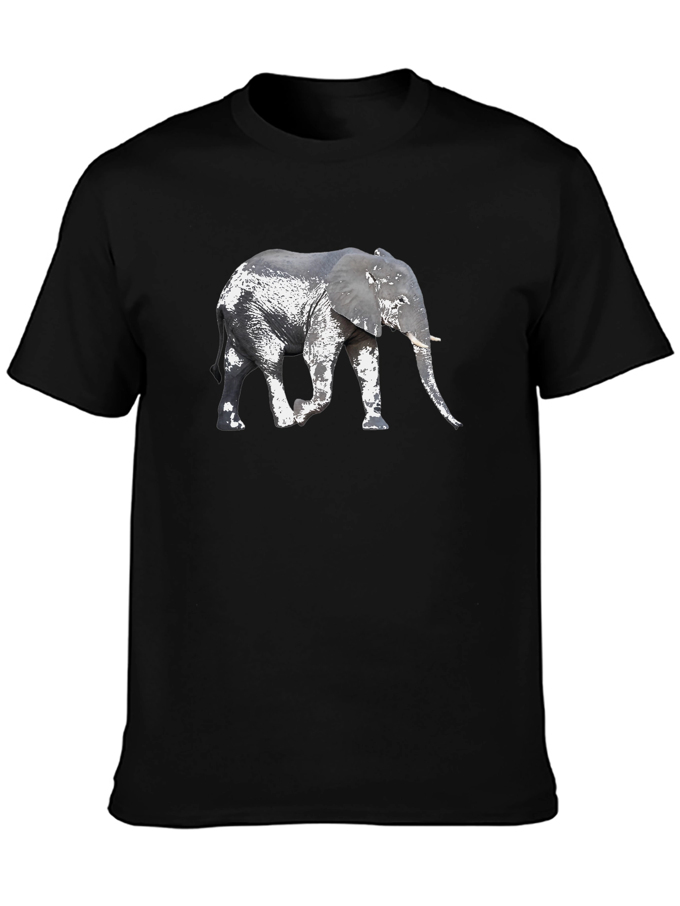 Elephant Graphic Tee - Black Short Sleeve Shirt