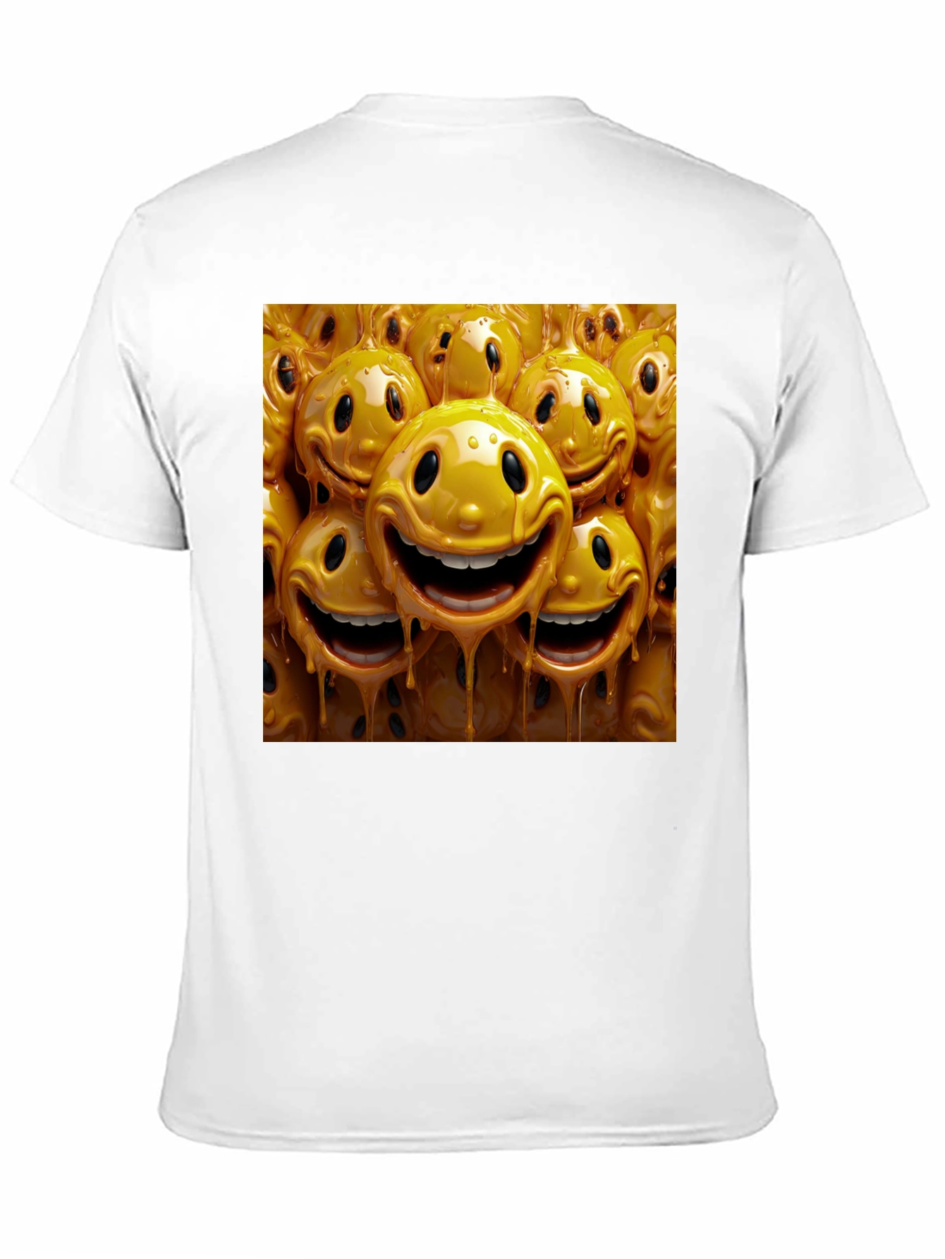 Smiley Face Drip Graphic Tee - Funky Style