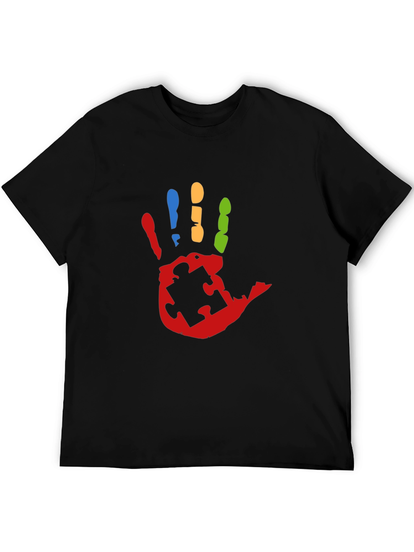 Autism Awareness Handprint Tee - Black