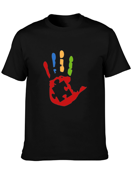 Autism Awareness Handprint Tee - Black