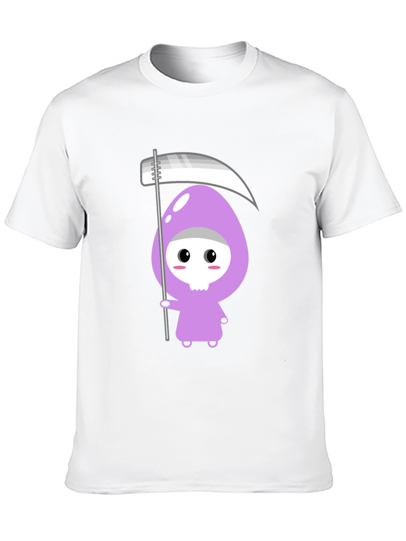 Cute Grim Reaper Graphic T-Shirt - Black Cotton Tee