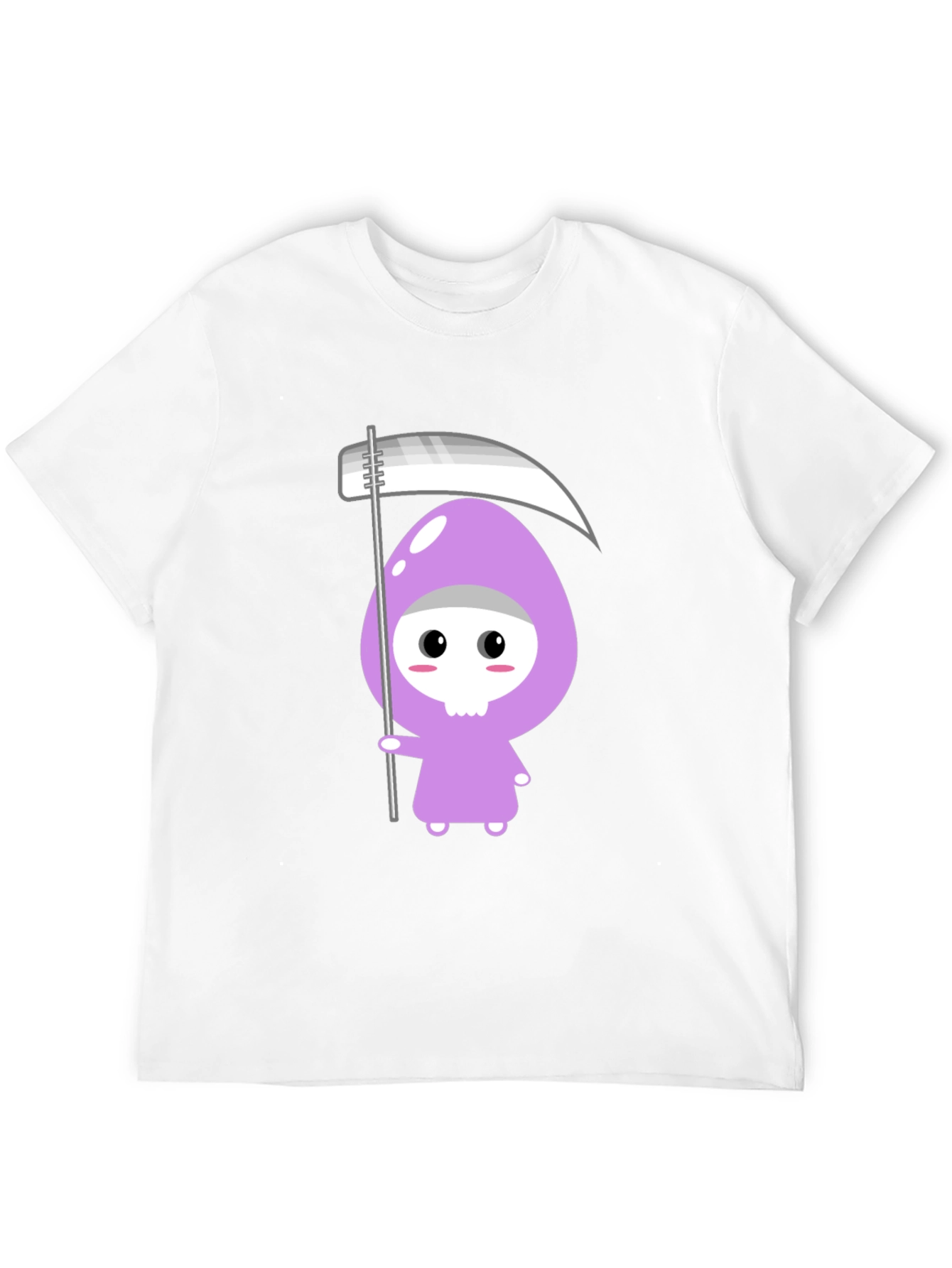 Cute Grim Reaper Graphic T-Shirt - Black Cotton Tee