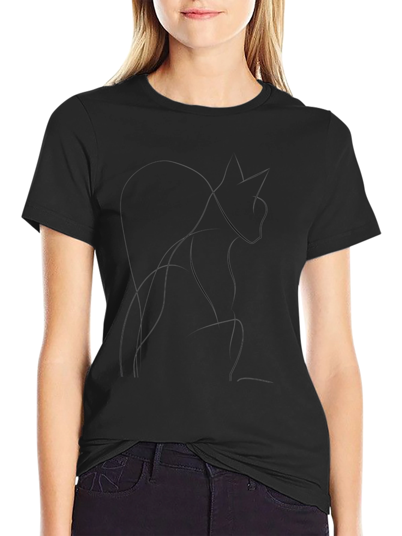 Mens Black T-Shirt - Abstract Design